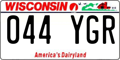 WI license plate 044YGR