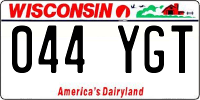 WI license plate 044YGT