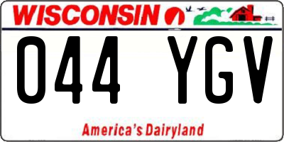 WI license plate 044YGV
