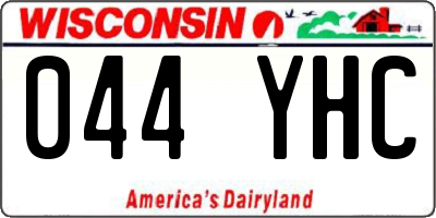 WI license plate 044YHC