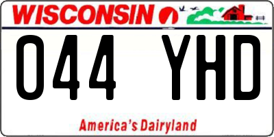 WI license plate 044YHD