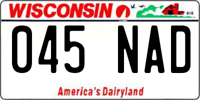 WI license plate 045NAD