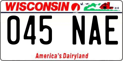 WI license plate 045NAE