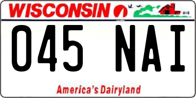 WI license plate 045NAI