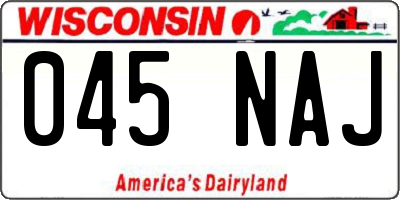 WI license plate 045NAJ