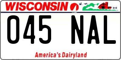 WI license plate 045NAL