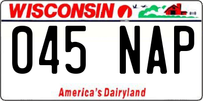 WI license plate 045NAP