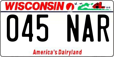 WI license plate 045NAR