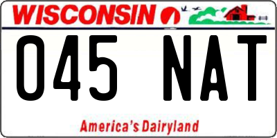 WI license plate 045NAT
