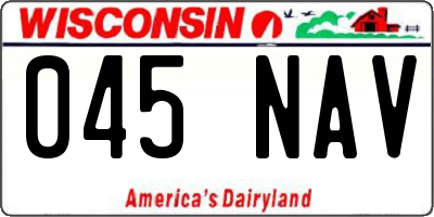 WI license plate 045NAV