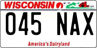 WI license plate 045NAX