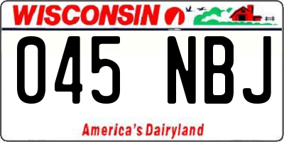 WI license plate 045NBJ