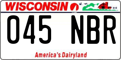 WI license plate 045NBR