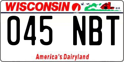 WI license plate 045NBT