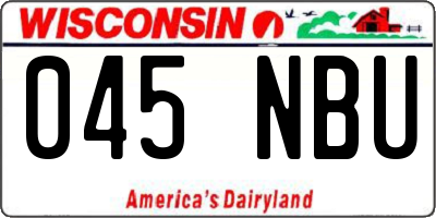 WI license plate 045NBU