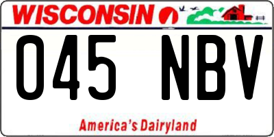 WI license plate 045NBV