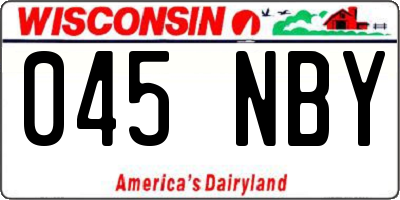 WI license plate 045NBY