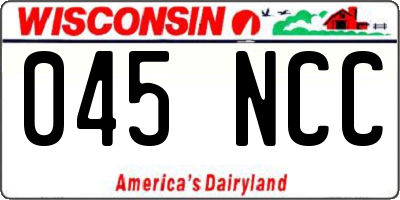 WI license plate 045NCC