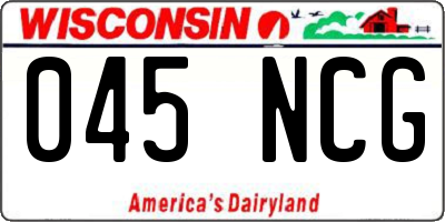 WI license plate 045NCG