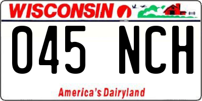 WI license plate 045NCH