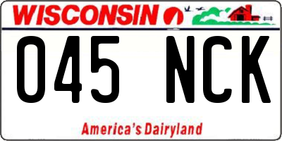 WI license plate 045NCK