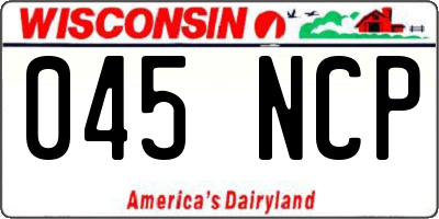 WI license plate 045NCP