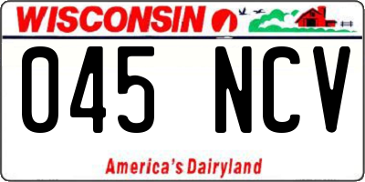 WI license plate 045NCV