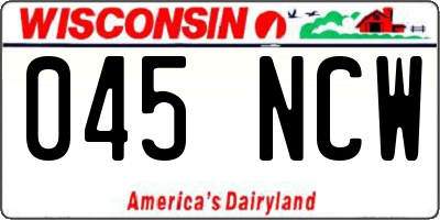 WI license plate 045NCW
