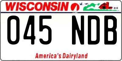 WI license plate 045NDB