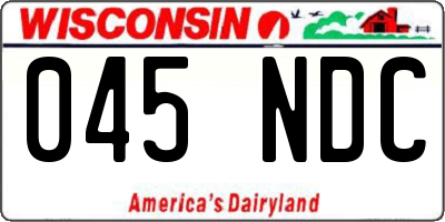 WI license plate 045NDC