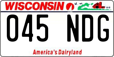 WI license plate 045NDG