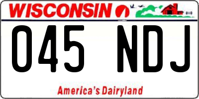 WI license plate 045NDJ
