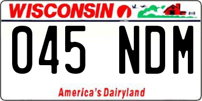 WI license plate 045NDM