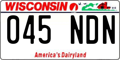 WI license plate 045NDN