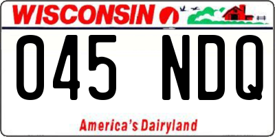 WI license plate 045NDQ