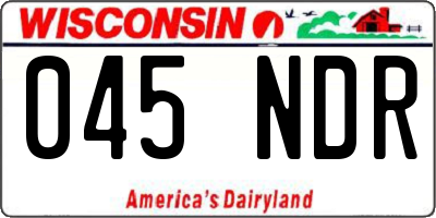 WI license plate 045NDR