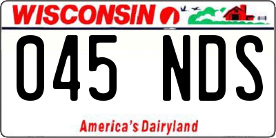 WI license plate 045NDS