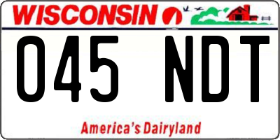 WI license plate 045NDT