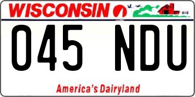 WI license plate 045NDU