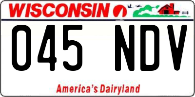 WI license plate 045NDV
