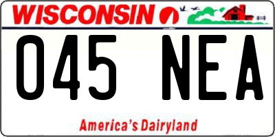 WI license plate 045NEA