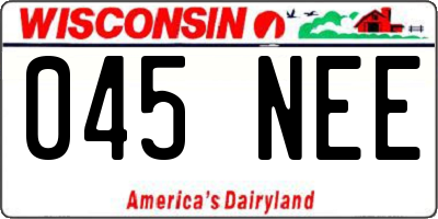 WI license plate 045NEE