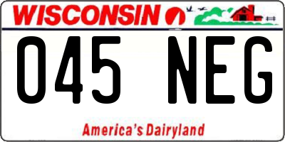 WI license plate 045NEG