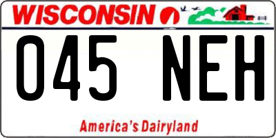 WI license plate 045NEH