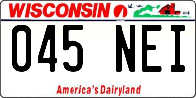 WI license plate 045NEI