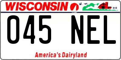 WI license plate 045NEL