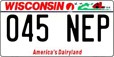 WI license plate 045NEP