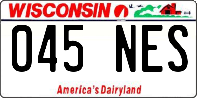 WI license plate 045NES