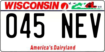 WI license plate 045NEV