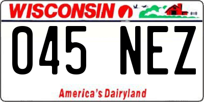 WI license plate 045NEZ